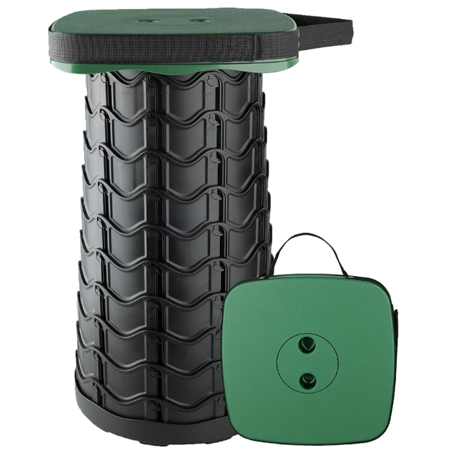 Upgraded Folding Stool Lightweight Yet More Sturdy with Load Capacity 400lbs Portable Collapsible Stool Retractable Stool for Camping Fishing Hiking BBQ