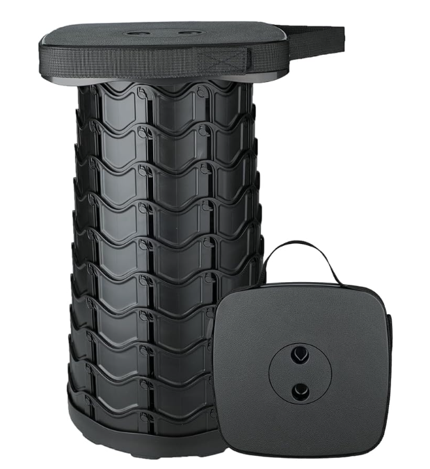 Upgraded Folding Stool Lightweight Yet More Sturdy with Load Capacity 400lbs Portable Collapsible Stool Retractable Stool for Camping Fishing Hiking BBQ
