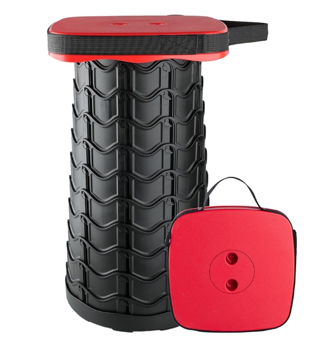 Upgraded Folding Stool Lightweight Yet More Sturdy with Load Capacity 400lbs Portable Collapsible Stool Retractable Stool for Camping Fishing Hiking BBQ
