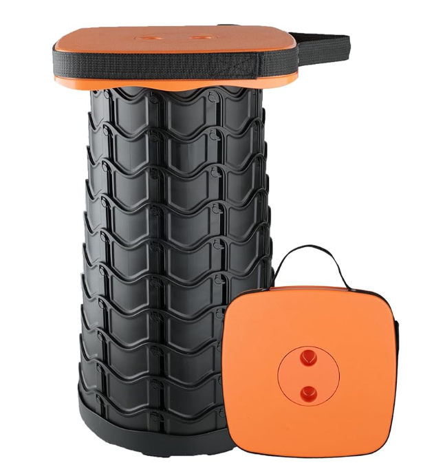 Upgraded Folding Stool Lightweight Yet More Sturdy with Load Capacity 400lbs Portable Collapsible Stool Retractable Stool for Camping Fishing Hiking BBQ
