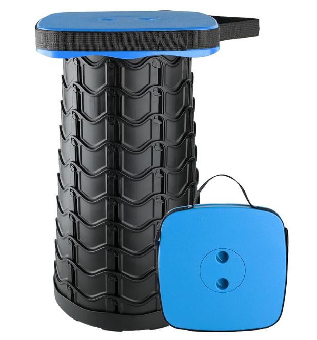 Upgraded Folding Stool Lightweight Yet More Sturdy with Load Capacity 400lbs Portable Collapsible Stool Retractable Stool for Camping Fishing Hiking BBQ