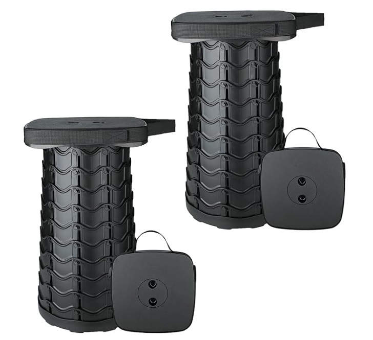 Upgraded Folding Stool Lightweight Yet More Sturdy with Load Capacity 400lbs Portable Collapsible Stool Retractable Stool for Camping Fishing Hiking BBQ