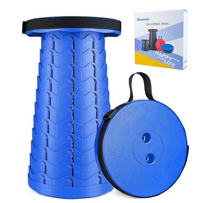 Upgraded Folding Stool Lightweight Yet More Sturdy with Load Capacity 400lbs Portable Collapsible Stool Retractable Stool for Camping Fishing Hiking BBQ